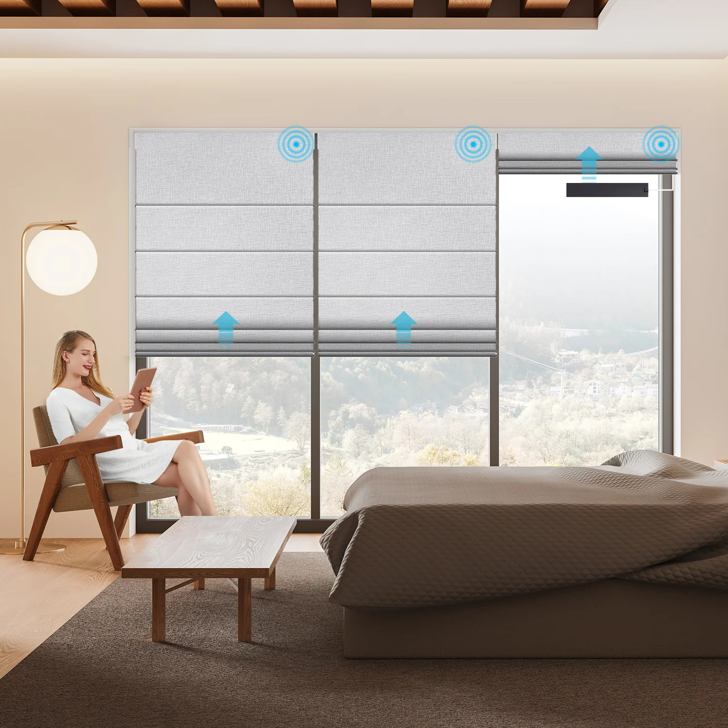 Motor and solar panel integrated with smart home system